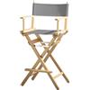 ZStyle Sedia Regista Sgabello Pieghevole Leggera Portatile Director Make Up Hotel Ristorante Casa Veranda Bar Trucco Legno Di Faggio Tessuto Alta Truccatrice (Fusto naturale - Tela grigia)