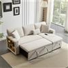 Luscriate Divano angolare a forma di L, allungabile con cassapanca e ripiano integrato, pouf flessibile intercambiabile, 3 posti ad angolo per soggiorno (beige1, 3 posti)
