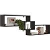 KUBUTKU Scaffale decorativo da parete con 3 ripiani, 158 x 53 x 18 cm, design scandinavo, moderno, per soggiorno, cucina, ufficio, camera da letto, bagno, libreria (nero)