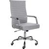 CLP Sedia Ergonomica Per Ufficio Amadora I Sedia Regolabile In Altezza E Girevole A 360 Gradi I Rivestimento In Similpelle O Tessuto | Colore grigio Materiale Stoffa