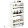 KOMFOTTEU Carrello Portaoggetti a 4 Ripiani con Ruote Rirevoli a 360°, Carrellino Scorrevole con Maniglia Slim, da Bagno, Cucina, Lavanderia, 47,5 x 20 x 80,5 cm (Bianco, Con Presa)