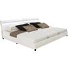 Home Deluxe - Letto LED NUBE - bianco, 270 x 200 cm - inclusa rete a doghe e cassetti I letto imbottito letto design con illuminazione inclusa