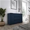 3E 3xE living.com Cassettiera a 2 ante 3 cassetti L: 120 cm, A: 78 cm, P: 40 cm, Colore: NAVY, armadio per camera da letto per adulti, armadio per camera da letto per bambini, credenza soggiorno