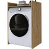 3E 3xE living.com Armadio per Lavatrice su Piede Durevole con Mensola - Bagno Artigiano Oak 64 cm x 97,5 cm x 50 cm, Colonna