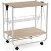 VERSA Carrello da Cucina Versatile Style, Dimensioni (A x L x P) 70 x 40,0 x 68,0 cm, Legno MDF, Metallo Bianco