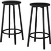 Vicco Set di 2 sgabelli da bar Edmonton, Nero, 31.5 x 64 cm 2 parti, regolabile in altezza con poggiapiedi per posizioni di seduta flessibili