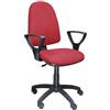 SEDIAOFFICE - Sedia Direzionale Ufficio a Contatto Permanente, Sedia da Ufficio Ergonomica Ideale per Chi Passa Tante Ore Seduto, Made in Italy (Ruote Base, Rosso Tessuto)