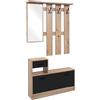 AVANTI TRENDSTORE Rudolf - Guardaroba da Ingresso con Specchio, 3 Ganci appendiabito e Comoda scarpiera. Disponibile in diversi colori