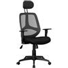 FineBuy Sedia Ufficio Tessuto Nero Poltrona Scrivania Ergonomica | Design Sedia con Ruote & Braccioli | Sedia Girevole Imbottita Studio