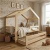 Need Sleep NeedSleep® letto casetta con letto estraibile | letto a castello legno per 2 bambini | letto singolo con letto estraibile | lettino montessoriano | letto a scomparsa (200x90/180x90, simmetrico)