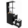 Baroni Home Colonna Bagno Salvaspazio, Mobile Alto con Ripiani Aperti e Cassetti, Multiuso, Colonnina Moderna per Bagno, Cucina e Camera da Letto, 45x19x113cm 3 Ripiani 2 Cassetti Nera