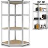 Juskys Scaffale angolo Corner Easy 160 x 75 x 40-75 cm | 320 kg | 4 ripiani in legno MDF | Metallo zincato | Scaffale per carichi pesanti e cantine