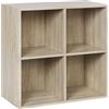 WOLTU Libreria Moderna Mensola di Legno | a 4 Cubi Scaffale da Esposizione Porta Libri per Casa Ufficio Legno Chiaro