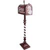 Aurora Store Cassetta delle Lettere iBuca delle Letterine Babbo Natale Postale in latta Americana Natalizia con Supporto in Legno h. 100 cm Vintage anni 50 con porticina apribile bandierina scritte a rilievo