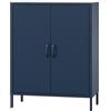 Jan Nowak Credenza Soggiorno in Metallo - VITO | 2 Ripiani Regolabili, Chiusura Magnetica Silenziosa | Mobile Salotto Industriali Moderno, Buffet Scintillante 2 Ante | 80 x 101,5 x 40 cm | Blu Marino