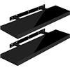 WOLTU Mensola da Muro, Set di 2, Scaffale Sospeso da Parete Libreria Piccola per Soggiorno Cameretta Porta CD DVD, Pannello MDF 70x22,9x3,8cm, Nero, RG9479sz-2