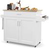 RELAX4LIFE Carrello Cucina Salvaspazio con Piano 90x40 cm per Microonde, Ruote di Gomma Silenziosi, Porta-Asciugamani, Portaspezie, Casetto,Armadietto a 2 Ante