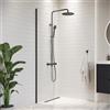 Badplaats B.V. Parete Doccia Florida 40 cm x 200 cm - Nero - Walk-in Doccia 8 mm Vetro di Sicurezza
