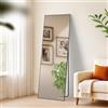 CLP Grande Specchio Benicia, Specchio da appoggio e Specchio da Parete in Un Unico Elemento, Specchio a Figura Intera con Cornice in Metallo Colore Nero Opaco Dimensione 150x50 cm