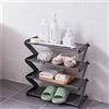 CARURLIFF Piccole scarpiera montabili possono contenere 8-12 paia di scarpiera per bambini, per ingresso, armadio, camera dei bambini (grigio - 4 livelli)