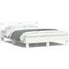 Homgoday Struttura letto con testiera e LED bianco, 150 x 200 cm, king size, telaio per letto singolo/matrimoniale, telaio per camera da letto, letto per adulti/adolescenti, camera da letto dormitorio