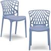 REDÒKASA Set 2 sedie in polipropilene ARKO, MADE IN ITALY, impilabile, idrorepellente, resistente ai raggi UV, design moderno, per sala da pranzo, cucina, bar, ristoranti o giardino (Carta da Zucchero, 2)