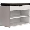Oskar-Store Vicco Panca scarpiera da ingresso Titus, Bianco, 60 x 45 cm con ripiano, adatto per la conservazione e combinabile come seduta