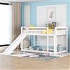 NovaFurnish Letto a castello per bambini e ragazzi, culla con scivolo, telaio in legno massiccio, facile da montare, 90 x 200 cm (bianco con scivolo)