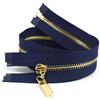Risdany 5 Pezzi 3# 40-70 cm Cerniera in Metallo Aperta con Cerniera Dorata Accessori per Abbigliamento,Oro Blu Navy,40 cm