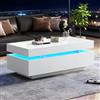 DACHETOU Tavolino da caffè con 2 cassetti, 100 x 50 x 35 cm, colore: bianco
