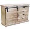 milani home - madia credenza in legno e metallo 124 x 43 x 82 cm