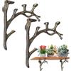 Générique Supporti per scaffali galleggianti, consolle in metallo vintage, stile ramo - 2 pezzi supporti per libreria in legno e - per libri, balcone, camera da letto, angolo, soggiorno, cucina, ufficio, garage
