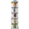 Kchsdool Libreria Angolare 360° Rotante a 5 Piani, Stretta di Stoccaggio da Terra (Bianco)