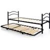 DOLCI SOGNI Struttura Letto Singolo con Letto Estraibile, Rete Letto Singolo 80x190 a Doghe, Letto Doppio Estraibile Bambini, Letto Estraibile con Secondo Letto a Scomparsa, 100% Made In Italy