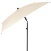 AKTIVE Ombrellone da giardino quadrato, 175x175 cm, Beige, Palo in acciaio inclinabile