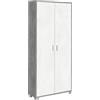 Sarmog Kit Armadio con 2 ante, Armadio salvaspazio, Armadio camera da letto, Design contemporaneo, Armadio salvaspazio H190 L83 P29 (Senza specchio, Cemento/Ossido bianco)