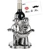 Brubaker Portabottiglia da Vino Just Married Coppia di Sposi - Scultura in Metallo Portabottiglia Coppia di Sposi - Regalo di Vino per Matrimonio - Portabottiglie con Carta Regalo