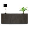 Mar.c.a. Design - Credenza Moderna 3 Ante per Soggiorno, Cucina, Ingresso - Credenza in Legno Nobilitato di Melaminico 200x50x97 cm Finitura in Acciaio ed Effetto Marmo - Made in Italy
