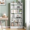 Hzuaneri Libreria a 6 Ripiani, Bianco, 24 x 80 x 170 cm, BC22803X