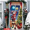 Ahhzyys Copertura Porta Natalizia con Corda, Decorazioni Natalizie per Porta, Banner di Sfondo di Natale Copri Porta per Porte, Pareti, Finestra (90x200cm)