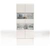 WHOUS Vetrina EGYPT per Soggiorno con 2 Ante e 4 Ripiani, Vetrinetta Espositiva per Salotto in Legno, 80x38x160 cm, Bianco Laccato Lucido