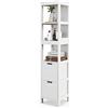 GIANTEX Mobile Lavatrice Salvaspazio Colonna Bagno, Armadietto Lavatrice Moderno Bianco, Scaffale Multiuso e Elegente, 144,5 x 30 x 30 cm