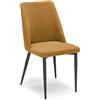 REDÒKASA Sedia imbottita per sala da pranzo ALEXIA, MADE IN ITALY, design moderno, rivestimento in tessuto morbido idrorepellente, gambe coniche robuste in metallo (1, Mango)