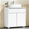 HEXCELEN Mobile Sottolavabo per Bagno, Mobile Bagno Sottolavabo con Ante Scorrevoli e Cassetti, Ripiani Regolabili, per Lavabo Senza Rialzo, Moderno, 30 x 60 x 63 cm, Bianco