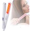 szseynmy Piastra per capelli a infrarossi professionale ad ultrasuoni con piastre piatte, trattamento alla cheratina per capelli ricci, recupera i capelli danneggiati con display LCD (bianco)