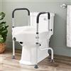 Shiyinge Sedile WC regolabile per WC con braccioli, gambe orientabili per anziani disabili, bianco fino a 150 kg