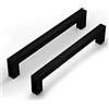 LONTAN 10 maniglie per armadi da cucina, colore nero, per mobili da cucina, distanza tra i fori 288 mm, maniglie da cucina in acciaio inox, maniglie per cassetti