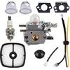 EAGHADEK Accessori per utensili Carburatore compatibile con echo SRM-2015, SRM-2305, SRM-2455, SRM-2455(SI), AT203A C1U-K53