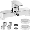 QWORK® Miscelatore doccia, Bocca G1/2, miscelatore doccia cromato a parete, cartuccia in ceramica, per acqua calda e fredda