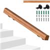 Hebitod Corrimano in legno di pino, 80 cm, ringhiera per scale, semicircolare, in legno, antiscivolo, montato a parete con materiale di montaggio, per interni scale, ringhiere in noce chiaro